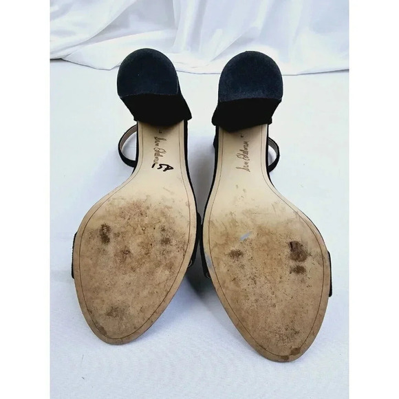 Sam Edelman Size 9M Women's "Yaro" Black Suede Open Toe Ankle Strap Block Heels - Picture 7 of 16
